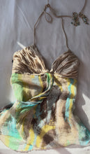 Load and play video in Gallery viewer, halter chiffon beige fairy beaded top
