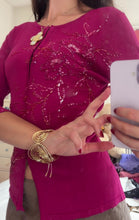 Load and play video in Gallery viewer, pink sequin cardigan *size 10*

