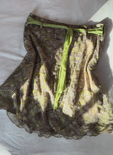 Load and play video in Gallery viewer, beige green floaty fairy skirt with green tie
