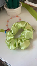 Load image into Gallery viewer, Green satin scrunchie
