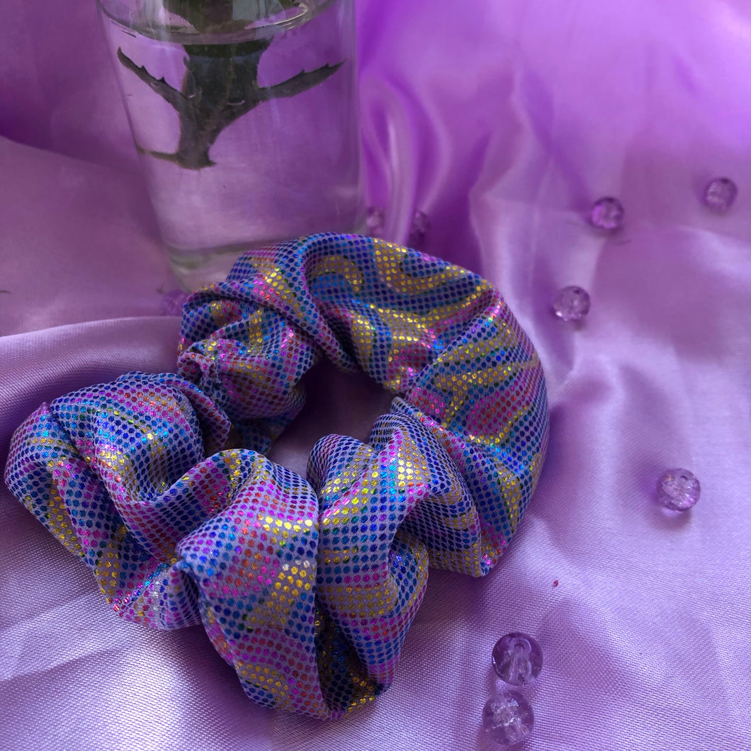 Purple swirl Lycra scrunchie