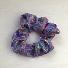 Load image into Gallery viewer, Purple swirl Lycra scrunchie
